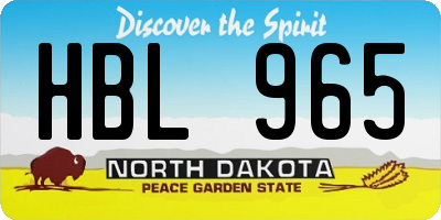 ND license plate HBL965