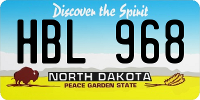 ND license plate HBL968