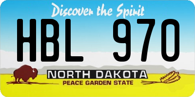 ND license plate HBL970