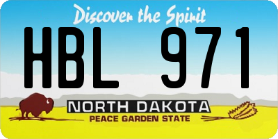 ND license plate HBL971