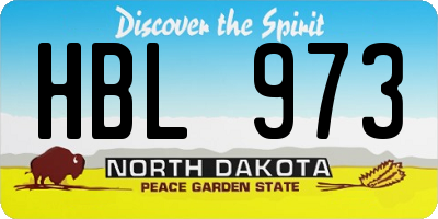 ND license plate HBL973