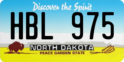 ND license plate HBL975