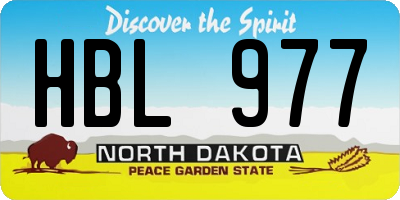 ND license plate HBL977