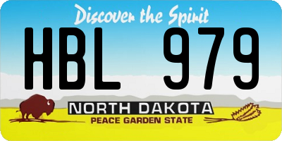 ND license plate HBL979