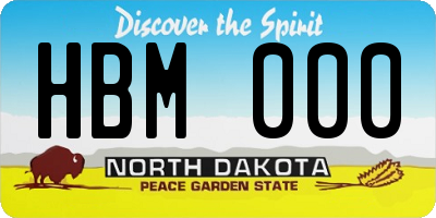 ND license plate HBM000