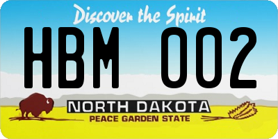 ND license plate HBM002