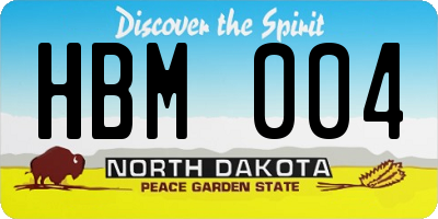 ND license plate HBM004