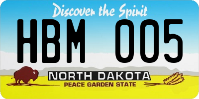 ND license plate HBM005