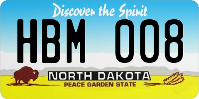 ND license plate HBM008