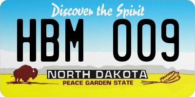 ND license plate HBM009