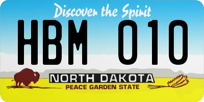 ND license plate HBM010