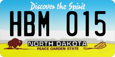 ND license plate HBM015