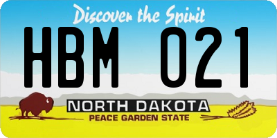 ND license plate HBM021