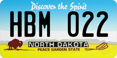 ND license plate HBM022