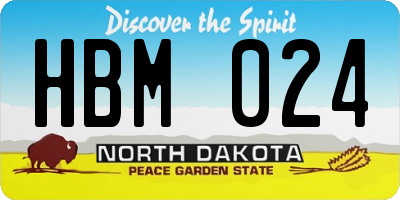 ND license plate HBM024