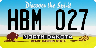 ND license plate HBM027