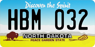 ND license plate HBM032