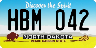 ND license plate HBM042