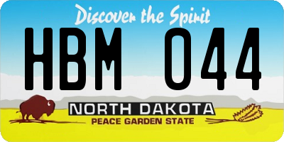 ND license plate HBM044