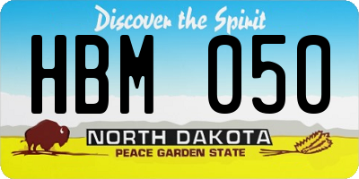 ND license plate HBM050