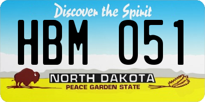 ND license plate HBM051