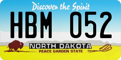ND license plate HBM052