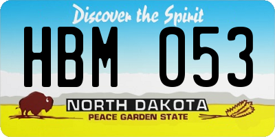 ND license plate HBM053