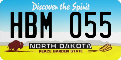 ND license plate HBM055