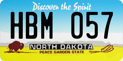 ND license plate HBM057
