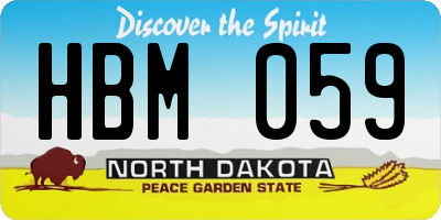 ND license plate HBM059