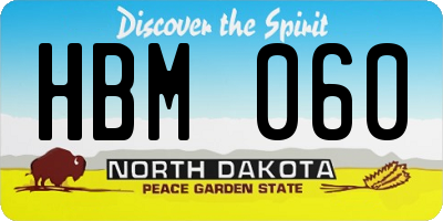 ND license plate HBM060