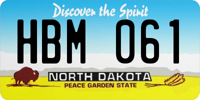 ND license plate HBM061