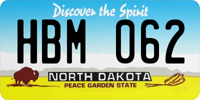 ND license plate HBM062
