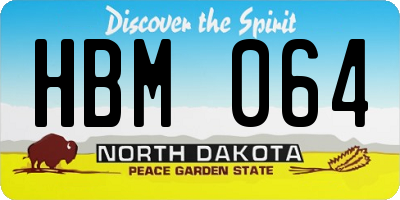 ND license plate HBM064