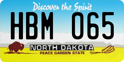 ND license plate HBM065