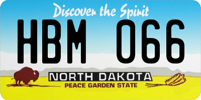 ND license plate HBM066
