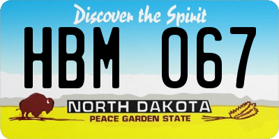 ND license plate HBM067