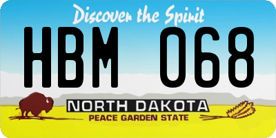 ND license plate HBM068