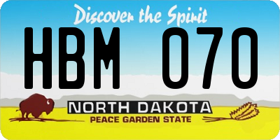 ND license plate HBM070