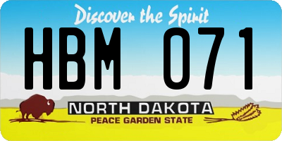 ND license plate HBM071