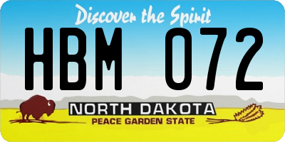 ND license plate HBM072