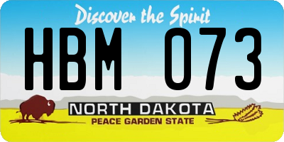 ND license plate HBM073