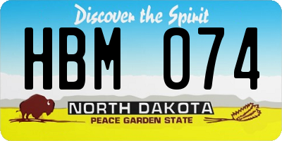 ND license plate HBM074