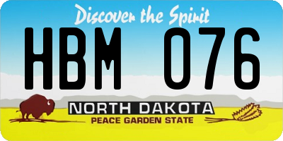 ND license plate HBM076