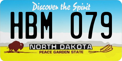 ND license plate HBM079