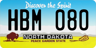 ND license plate HBM080