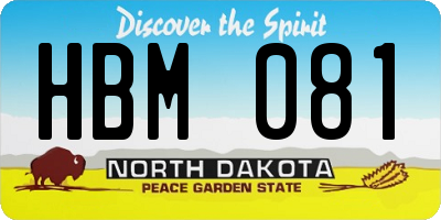ND license plate HBM081