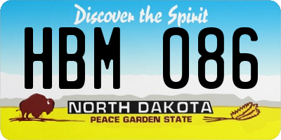 ND license plate HBM086