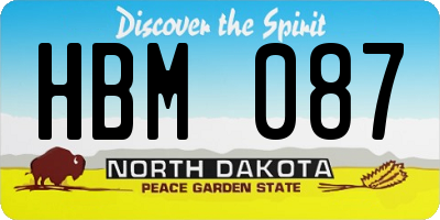 ND license plate HBM087