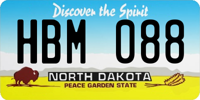 ND license plate HBM088